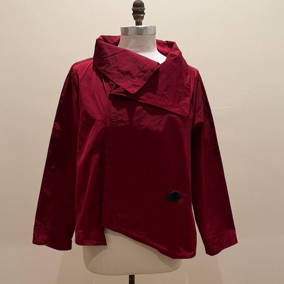 Liv By Habitat Jackets & Blazers - Liv by Habitat Burgundy Asymmetrical Jacket